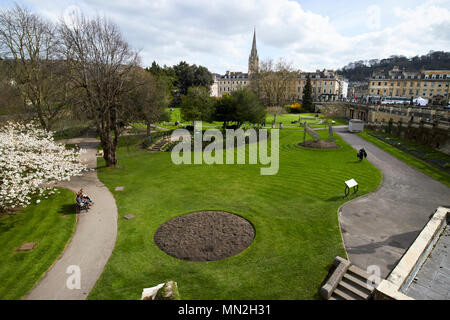 Parade Gardens park in spring in the city centre of Bath England UK Stock Photo