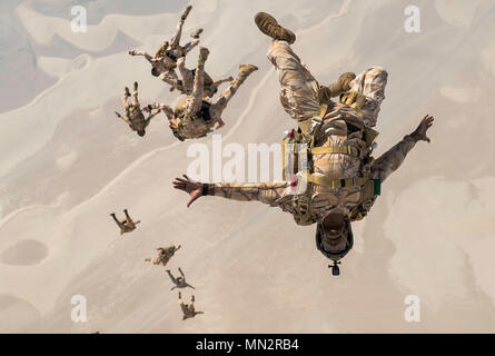 Qatari special operations personnel conduct a military free-fall