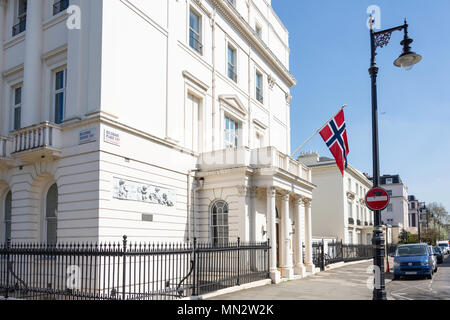 Embassy of the Kingdom of Norway, Belgrave Square, Belgravia, City of Westminster, Greater London, England, United Kingdom Stock Photo