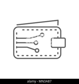 Open Electronic Digital Wallet Thin Line Vector Symbol Graphic Icon Design Template Stock Vector