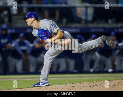 Walker Buehler pitcher inicial de dodgers, durante el partido de beisbol de los Dodgers de Los Angeles contra Padres de San Diego, durante el primer juego de la serie las Ligas Mayores del Beisbol en Monterrey, Mexico el 4 de Mayo 2018. (Photo: Luis Gutierrez) Stock Photo