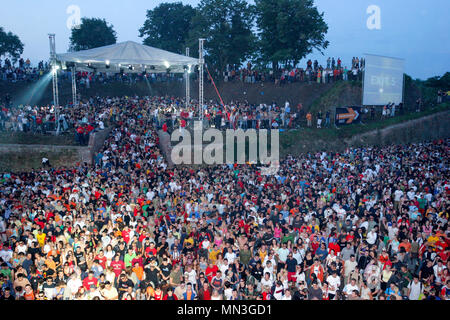 Dance arena at the exit festival 2005, Novi-Sad Serbia. Stock Photo