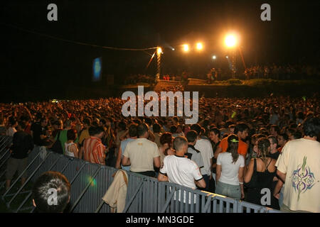 Dance arena at the exit festival 2005, Novi-Sad Serbia. Stock Photo