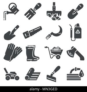 Vectot flat icon set collection - Flower and Gardening Stock Vector
