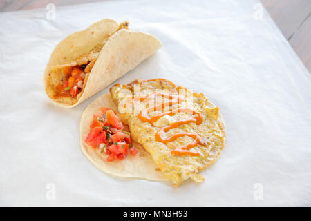 Breakfast omelette taco Stock Photo