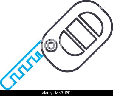 Car key vector thin line stroke icon. Car key outline illustration, linear sign, symbol concept. Stock Vector