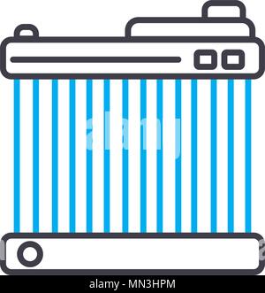 Car radiator vector thin line stroke icon. Car radiator outline illustration, linear sign, symbol concept. Stock Vector