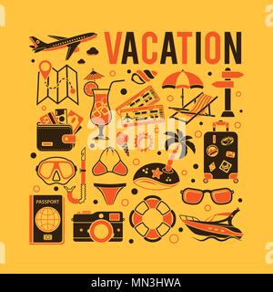 Vacation and Tourism Concept Stock Vector