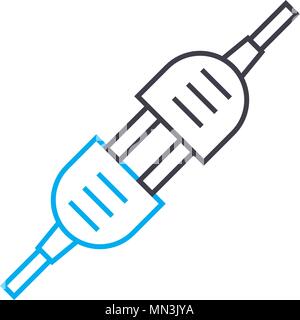 Electrical circuit vector thin line stroke icon. Electrical circuit outline illustration, linear sign, symbol concept. Stock Vector