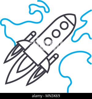 Innovative technology vector thin line stroke icon. Innovative technology outline illustration, linear sign, symbol concept. Stock Vector