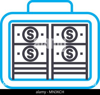 Money for a deal vector thin line stroke icon. Money for a deal outline illustration, linear sign, symbol concept. Stock Vector