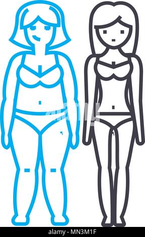 Weight category vector thin line stroke icon. Weight category outline illustration, linear sign, symbol concept. Stock Vector