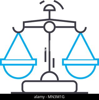 Weighted approach vector thin line stroke icon. Weighted approach outline illustration, linear sign, symbol concept. Stock Vector