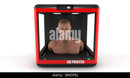3d render and 3d printer Stock Photo