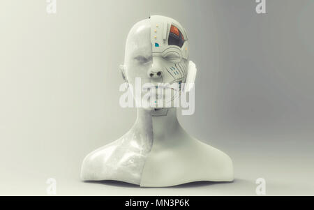 3d render. Head Human shattered Stock Photo