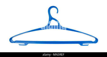 Plastic coat hangers for clothes isolated on white background Stock Photo