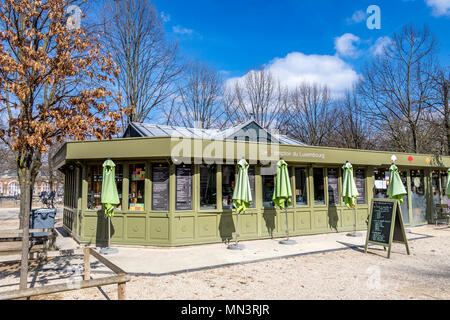 Le Comptoir du Luxembourg at winter time in the grounds of  Jardin du Luxembourg ,Paris ,France Stock Photo