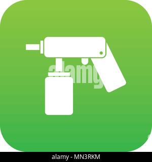 Spray aerosol can bottle with a nozzle icon digital green Stock Vector