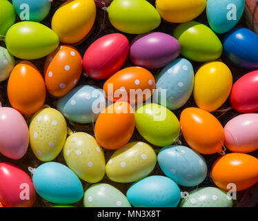 Coloured plastic easter eggs Stock Photo