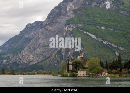 toblino water castel in trentino italy Stock Photo