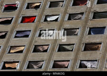 Beirut, Lebanon. 14th May, 2018. The Murr Tower in Beirut is decorated ...