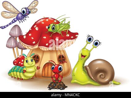 cartoon happy small animals Stock Vector