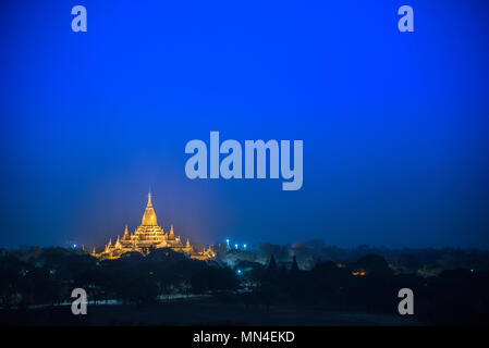 a pagoda in ancient city on the twilight time, Myanmar Stock Photo