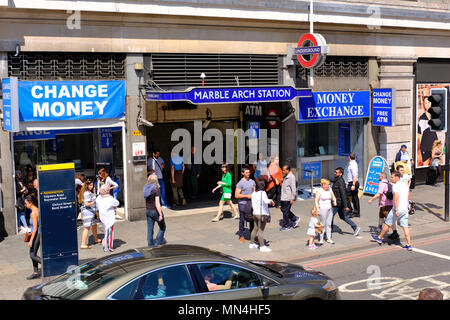 Marble Arch tube station London UK Stock Photo