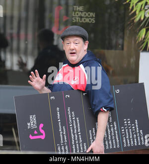 Johnny Vegas seen taking a piece of ITV home with him, outside ITV Studios  Featuring: Johnny Vegas Where: London, United Kingdom When: 13 Apr 2018 Credit: Rocky/WENN.com Stock Photo