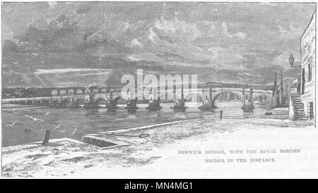 Royal Tweed Bridge And Berwick Bridge In The Background Leading