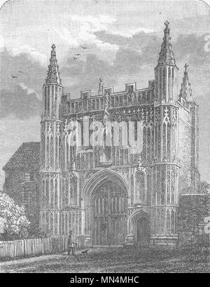 ESSEX. Colchester. Gate of St John's Abbey 1898 old antique print picture Stock Photo