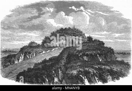 MEXICO. Pyramid of Cholula, Puebla c1880 old antique vintage print picture Stock Photo