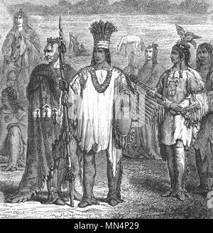 USA. Creek Indians, in days c1880 old antique vintage print picture Stock Photo