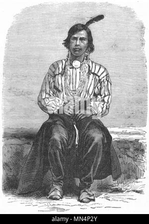 MINNESOTA. Winnebago Indian c1880 old antique vintage print picture Stock Photo