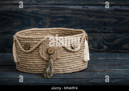 Handmade Dekoratif Basket Made of Thick Jute Rope Stock Photo - Alamy