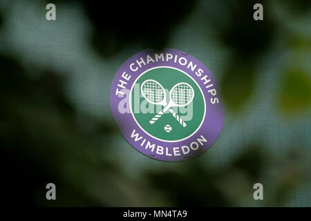 Wimbledon logo sign at the Wimbledon Tennis Championships 2010 Stock ...