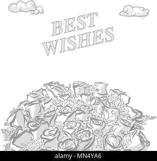 Best wishes marketing cover, hand drawn a vector sketch Stock Vector