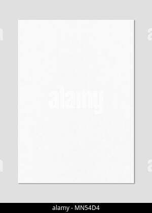 Blank White A4 paper sheet mockup template isolated on grey background Stock Photo