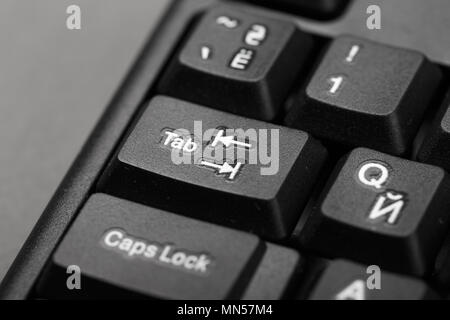 keyboard shortcuts close-up, keyboard black, office equipment Stock Photo