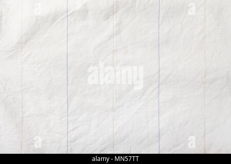 white cloth in stripes, close-up, visible fabric texture Stock Photo
