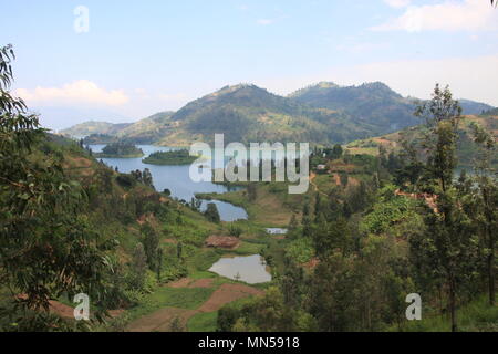 Rwandan Landscape  - Twin Lakes Of Burera And Ruhondo Stock Photo