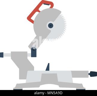 Circular end saw icon. Flat color design. Vector illustration. Stock Vector
