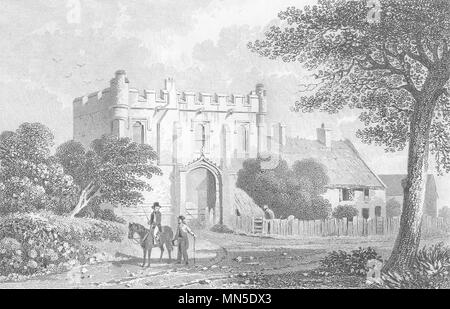 DERBYSHIRE. Mackworth Castle, Derbyshire. DUGDALE 1845 old antique print Stock Photo