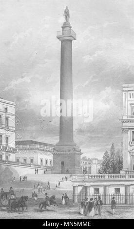 ST JAMES'S. The Duke of York's column from St James's Square. DUGDALE c1840 Stock Photo