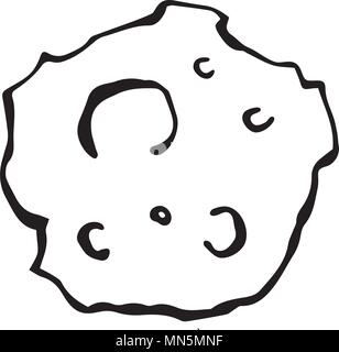 Black and white asteroid vector icon. Grunge style image. Stock Vector