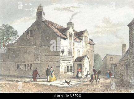 LIVERPOOL. Birth place of William Roscoe. Hand coloured (Dugdale) 1835 print Stock Photo