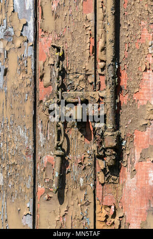 Old flaking wood Stock Photo