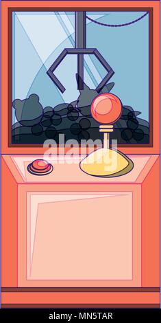 claw arcade machine icon over white background, vector illustration Stock Vector