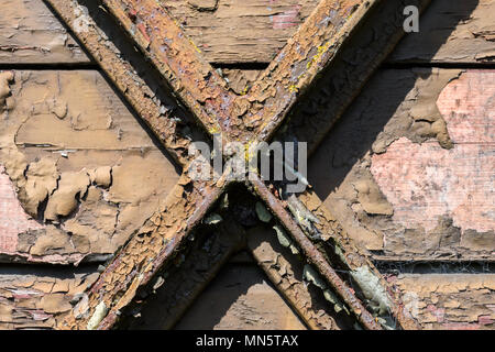 Old flaking wood Stock Photo