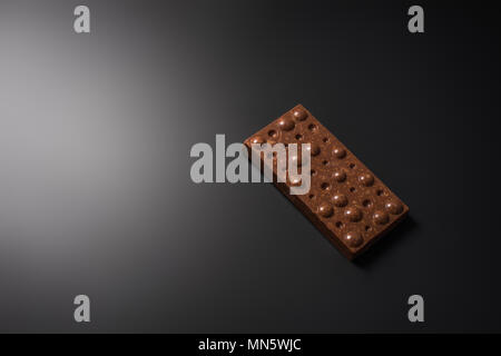 Handmade, bio chocolate isolated on black background Stock Photo